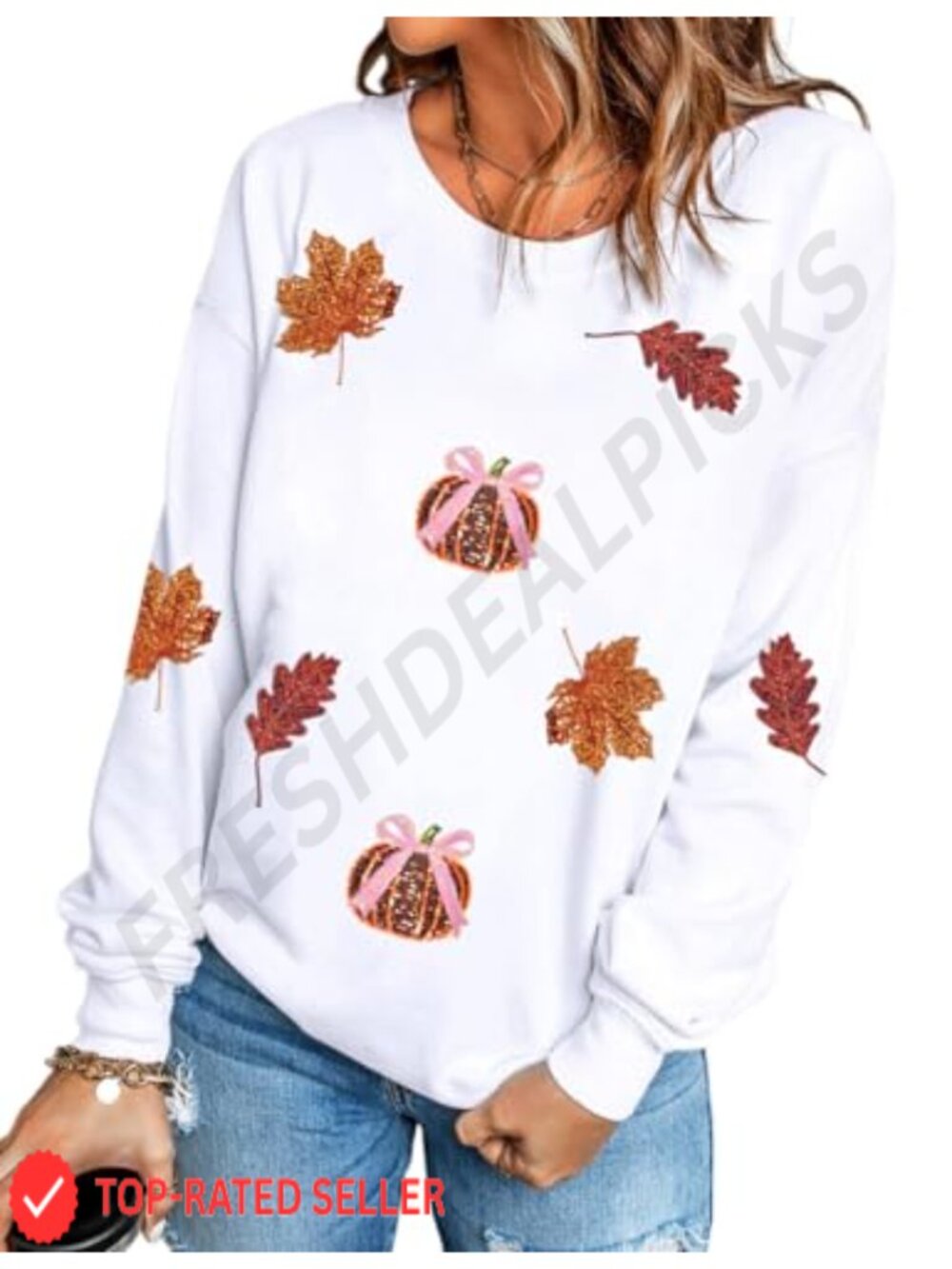 Ecosunny Womens Game Day Sequin Rugby Pullover Sweatshirt Casual Tops